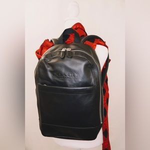 Black Leather Coach Backpack